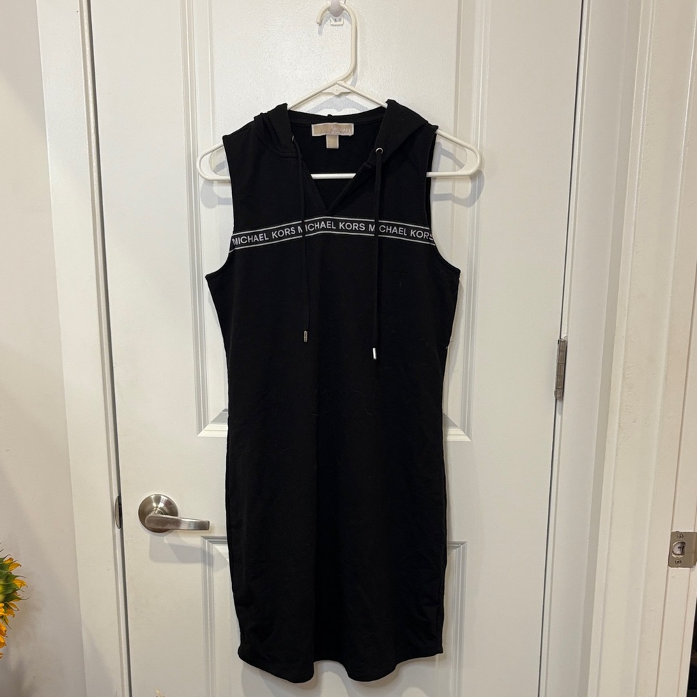 Michael Kors Black Hooded cover up